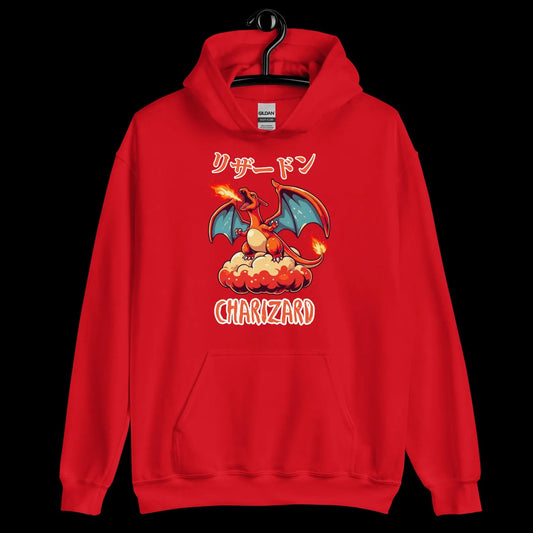 Unisex Charizard and Red Dragon Print Hoodie