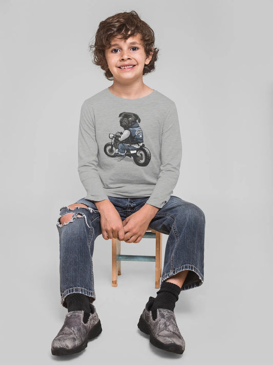 Revved Up Pup: Motorcycle-Inspired Longsleeve for Kids