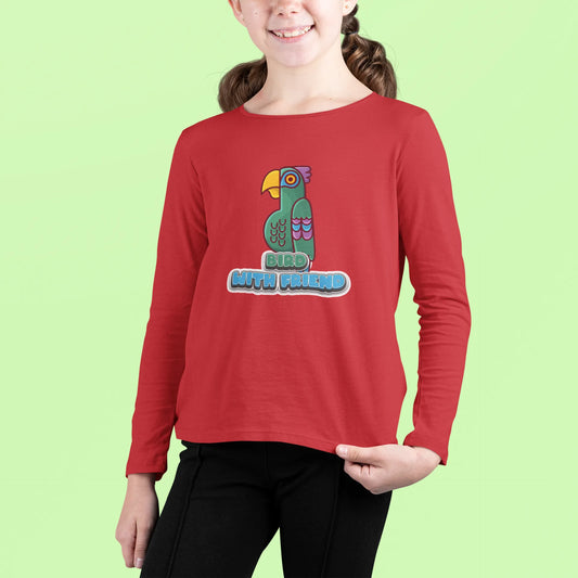 Feathered Friends Bird With Friend Longsleeve for Kids