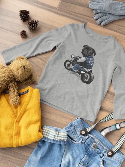 Revved Up Pup: Motorcycle-Inspired Longsleeve for Kids
